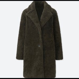 Green Uniqlo Pile Lined Fleece Jacket